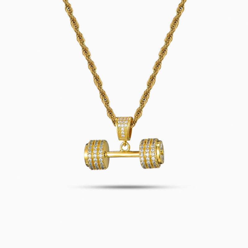 Iced Dumbbell Necklace