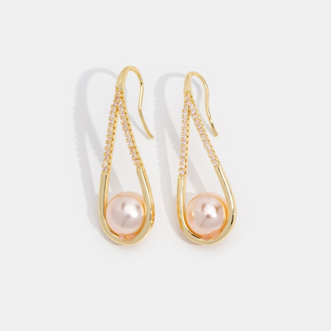 Venus Golden Pearl Drop Earrings