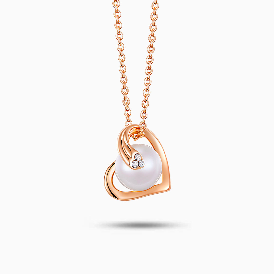 Precious Pearl Heart Necklace
