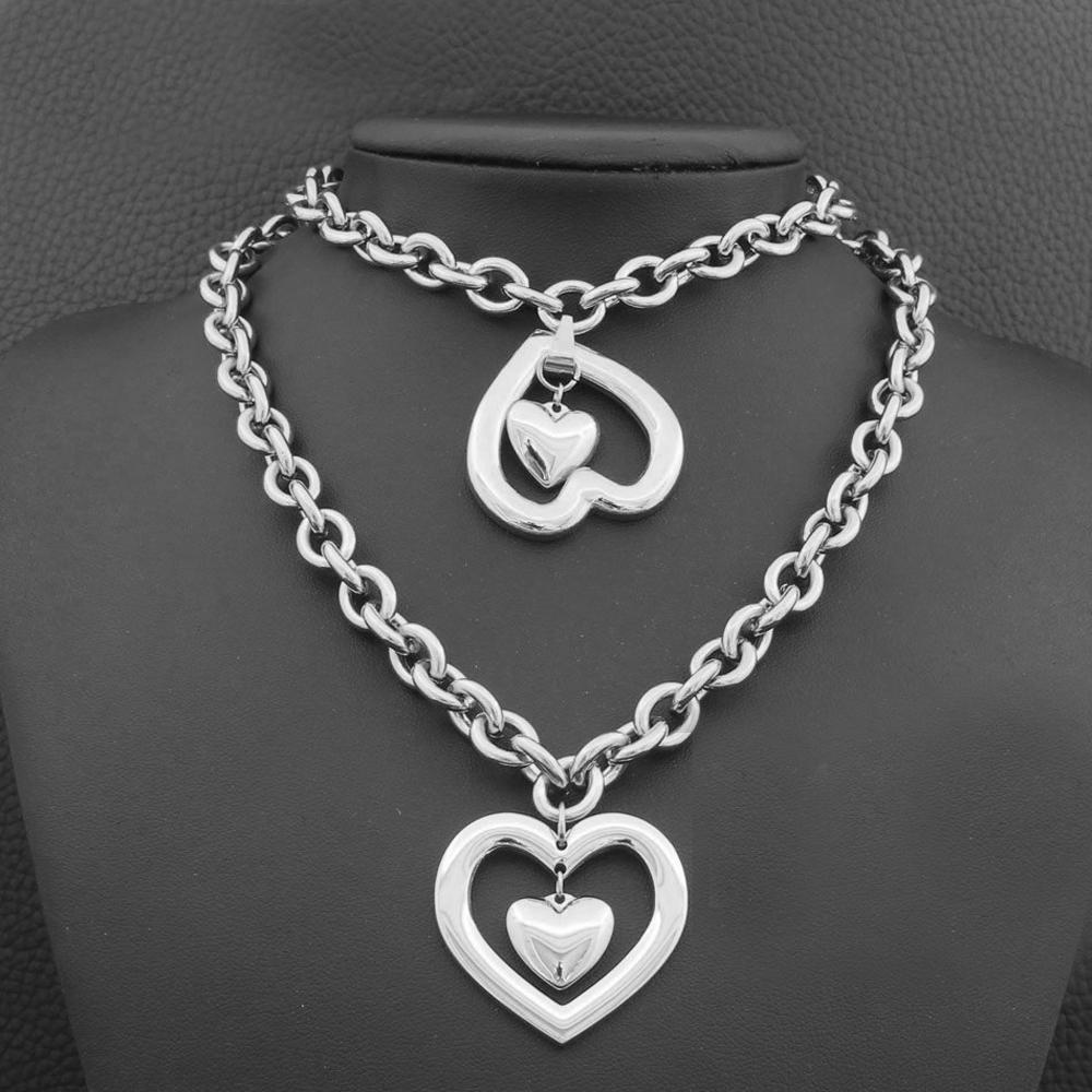 Lustrous Heart In Heart Jewelry Set