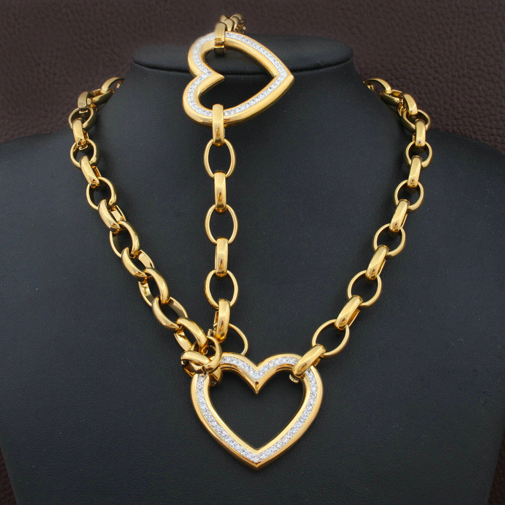 Ronda Heart Pendant Jewelry Set