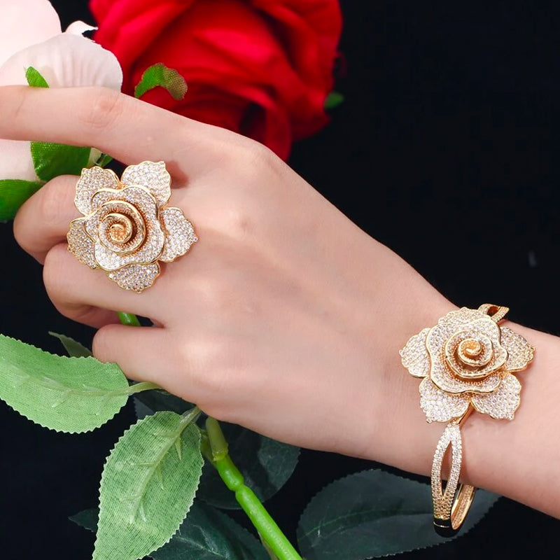 Sparkling Rose Jewelry Set