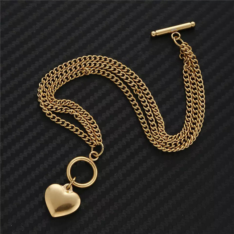 Triple Layer Lustrous Heart Jewelry Set