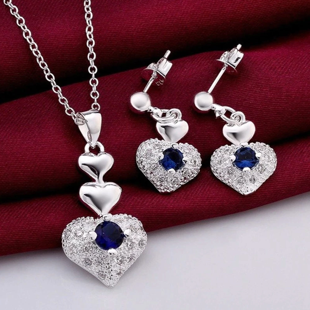 Verano Crystal In Heart Jewelry Set